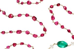Spinel-rosary chain necklace